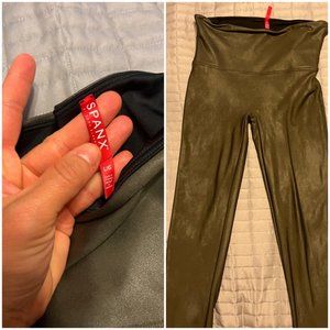 Spanx faux leather leggings, Womens Large